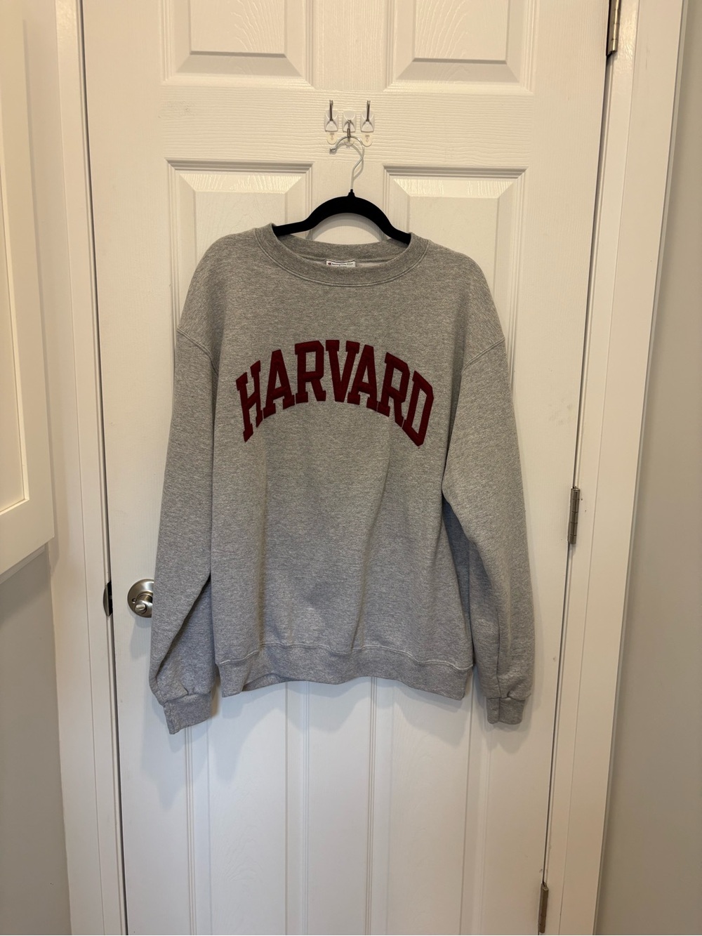 Champion Harvard Gray Crewneck Sweatshirt with Maroon Logo #1318